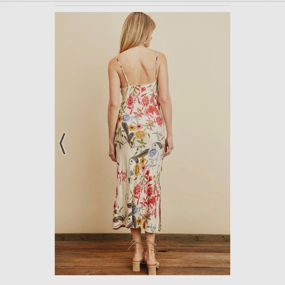 DRESS FORUM FLORAL PAISLEY COWL NECK SLEEVELESS SUMMER MIDI DRESS SIZE MEDIUM - Picture 8 of 16